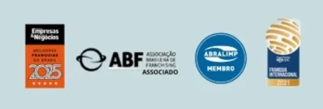 Melhores Franquias do Brasil 2025, Associado ABF, Membro Abralimp e Franquia Internacional 2021